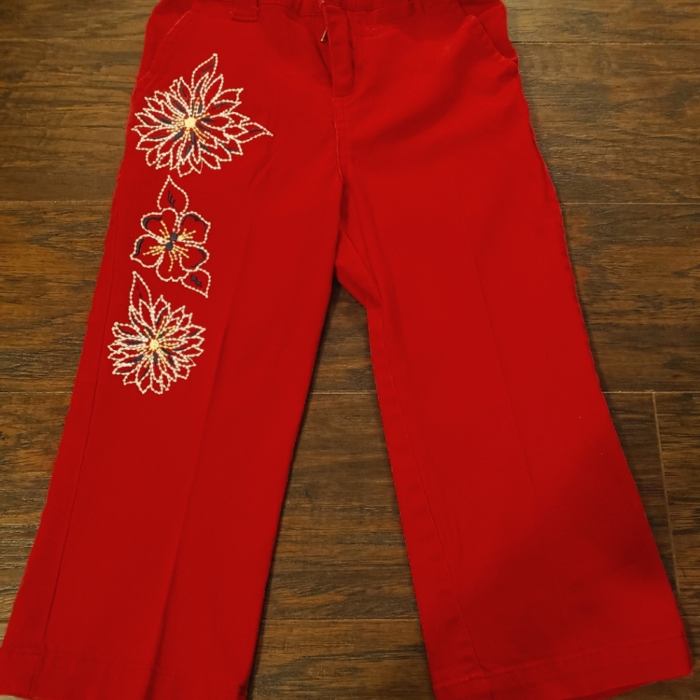 Mary Kate & Ashley red embroidered pants